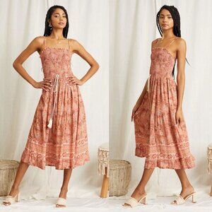 New! Scandal Italy Mona Ruffled Midi Dress Size Large 41051